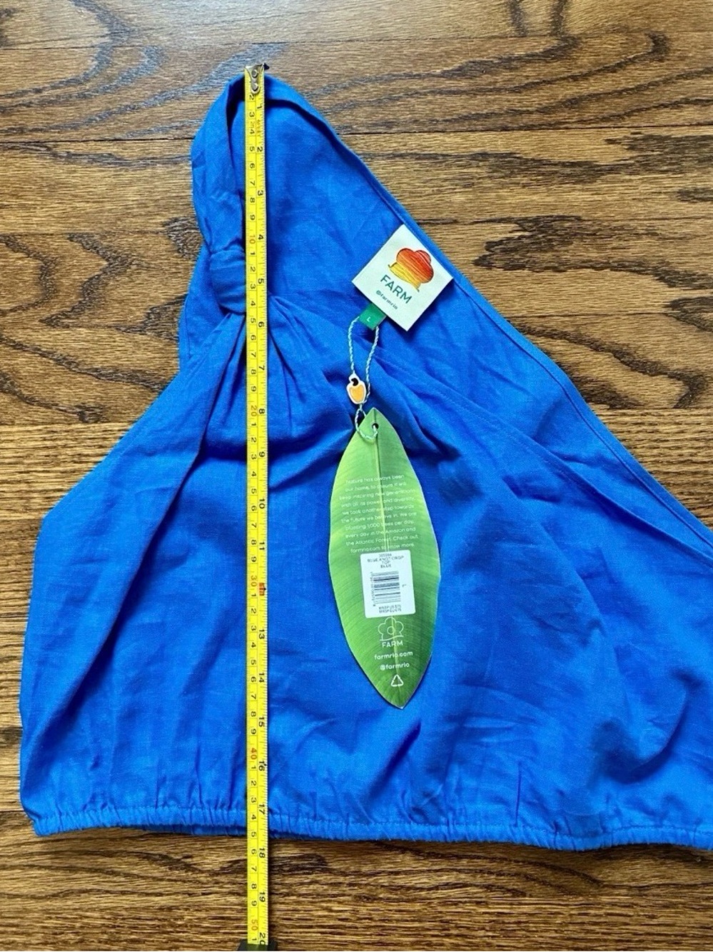 FARM Rio One-Shoulder Royal Blue Cropped Top - Picture 4 of 6